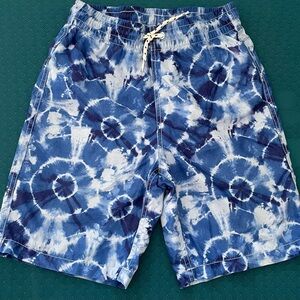 Boys blue tie-dye swim shorts size large